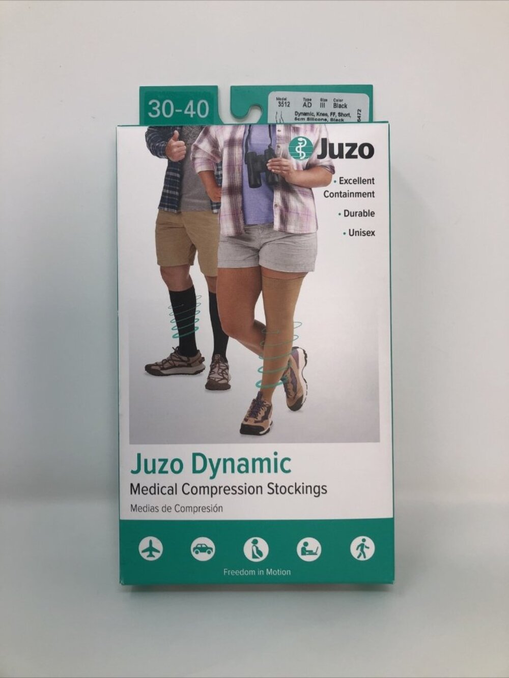 Juzo Dynamic Compression Stockings Medical AD III Short Black Durable Lymphedema
